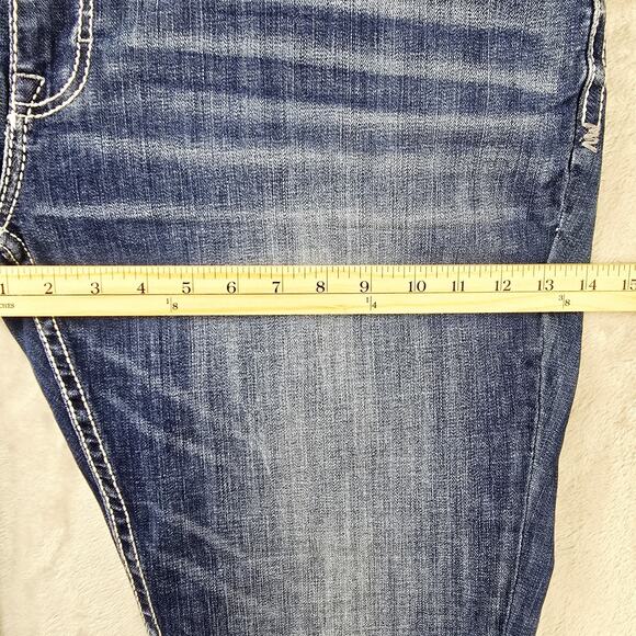 BKE Buckle Mason Tapered Leg Jeans Mens 42x31 Blue Stretch Denim Whiskers 42R - Picture 15 of 15